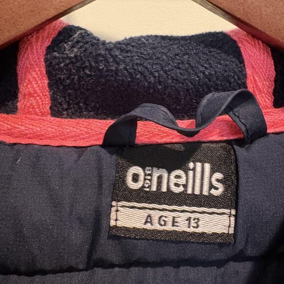 Donegal Puffer Jacket Youth Age 13 Navy Pink GAA Gaelic Football Full Zip Soccer - Picture 3 of 16